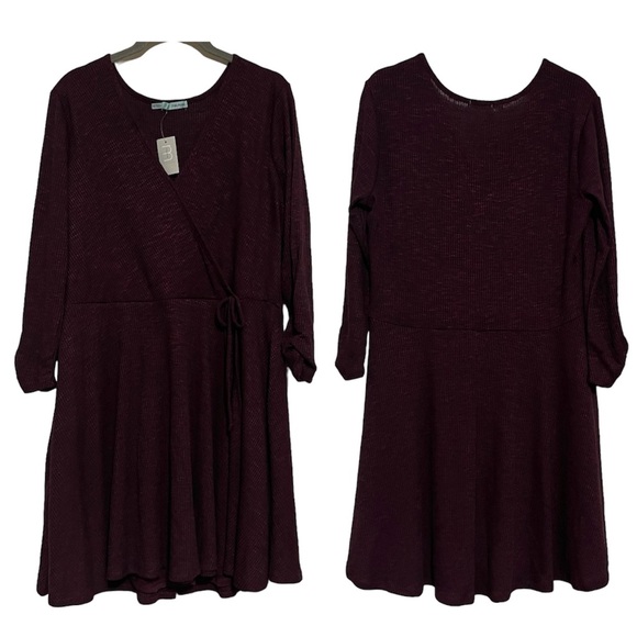 Maurices Women's Ribbed Sweater Dress with Wrap Front Size XL - Picture 1 of 8